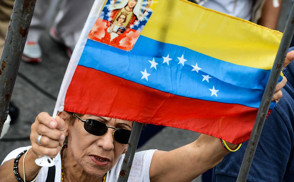 Manifestantes contra Maduro na Venezuela