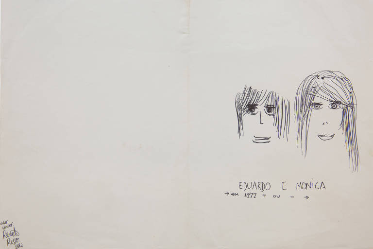 Desenho dos personagens da música "Eduardo e Monica", feito por Renato Russo em 1982