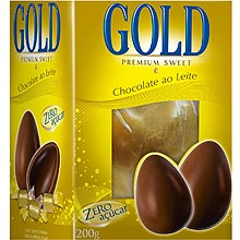 Ovo de chocolate ao leite (foto), da Gold Nutrition, possui 114 calorias a cada 25 g