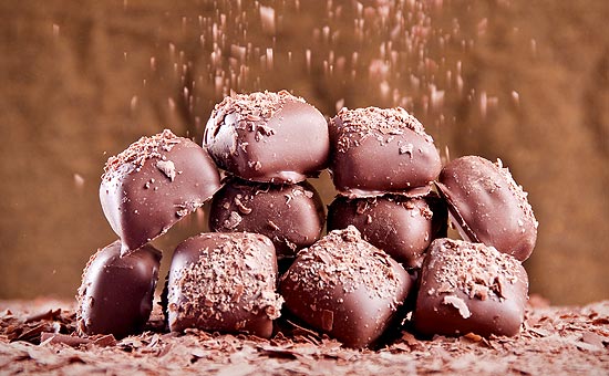 Chocolates da Icab, loja de Curitiba especializada em bombons finos, que também vende biscoitos e outros doces