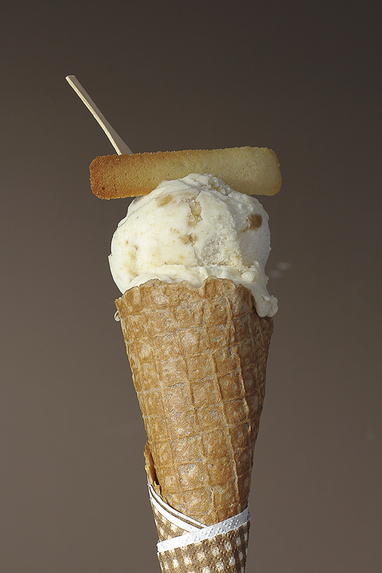 Sorvete de pera com marrom-glacê da sorveteria Gelée, na Vila Nova Conceição