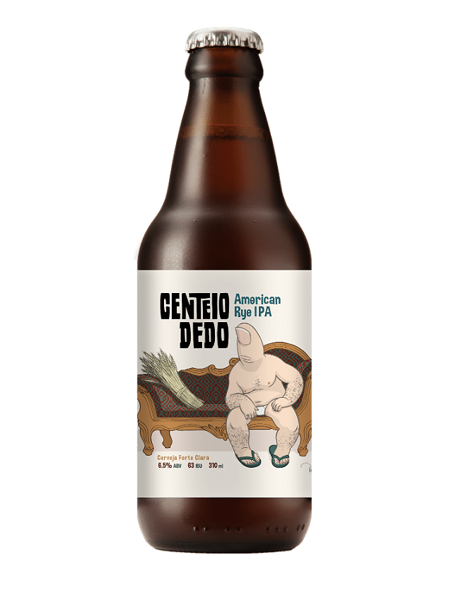 Rótulo da cerveja Centeio Dedo, da cervejaria Urbana