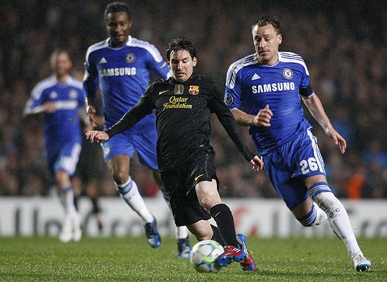 Messi em jogo da semifinal da Copa dos Campees da Europa, na semana passada, em que o Barcelona foi derrotado pelo Chelsea