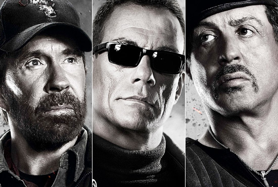 Chuck Norris, Jean-Claude Van Damme e Stallone contracenam em "Mercenários 2", que estreia em 31 de agosto