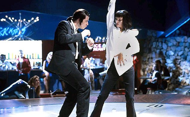 John Travolta e Uma Thurman danam em festival de twist no filme 'Pulp Fiction', de Quentin Tarantino