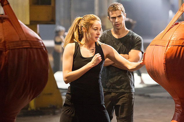 Cena do filme 'Divergente', com Shailene Woodley e Theo James