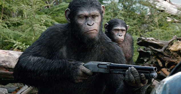 Cena do filme 'Planeta dos Macacos - O Confronto', que lidera as bilheterias americanas