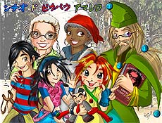 Personagens do "Sítio do Pica-Pau Amarelo", de Monteiro Lobato, em versão mangá