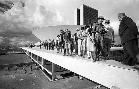 Palácio do Congresso Nacional durante a inauguração de Brasília, em 1960