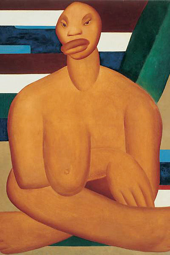 "A Negra", de Tarsila do Amaral, que integra a exposição "Modernismos no Brasil", em cartaz no MAC Ibirapuera