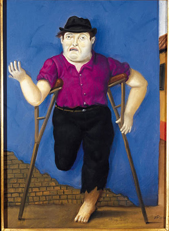 Obra "Desplazado" do artista colombiano Fernando Botero está em exposição em cartaz no MuBE (zona oeste)