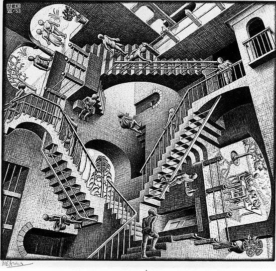 Obra que integrou a exposio "O Mundo Mgico de Escher", no CCBB