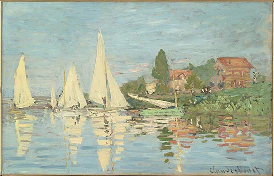 A obra &quot;Régates à Argenteuil&quot;, de 1872, de Claude Monet integra a exposição em exibição no CCBB a partir de sábado (4)