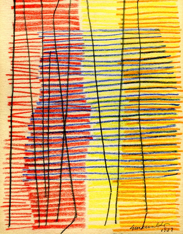 Desenho sem título de Sérvulo Esmeraldo (1959, 12x9), em cartaz no Instituto de Arte Contemporânea até 6 de dezembro