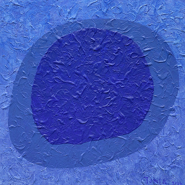 Tela sem título (2014) de Tomie Ohtake, exibida na mostra "Tomie Ohtake 100-101", que celebra a artista 