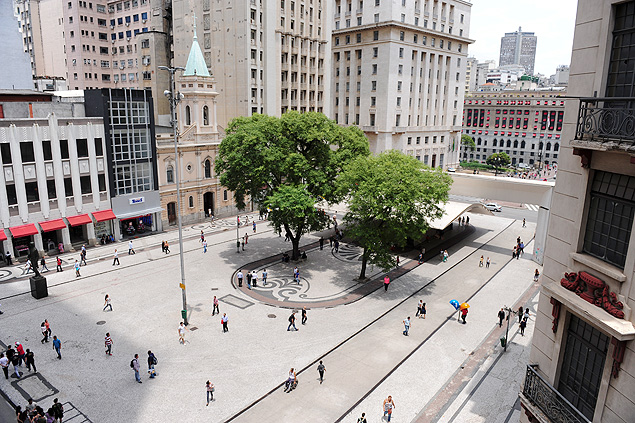 A praça do Patriarca, no centro de São Paulo, está no roteiro do "Walking Tour"