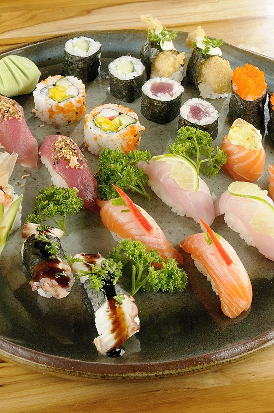 Opções de sushi que serão servidas no restaurante Kiichi no jantar especial em homenagem à iguaria