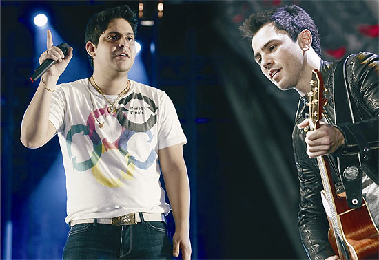 A dupla Jorge e Mateus sobe ao palco do Sertanejo Pop Festival, no primeiro dia do evento, em 13 de agosto