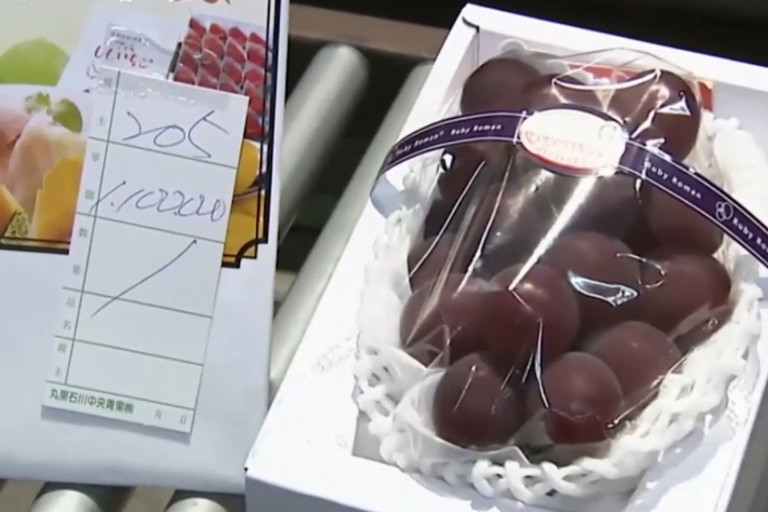 Cacho de uva é vendido por cerca de 10 mil euros no Japão