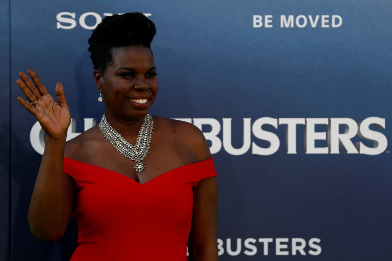 Cast member Jones poses at the premiere of the film "Ghostbusters" in Hollywood
