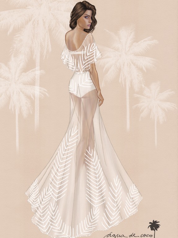 Croqui do vestido de noiva da top Isabeli Fontana