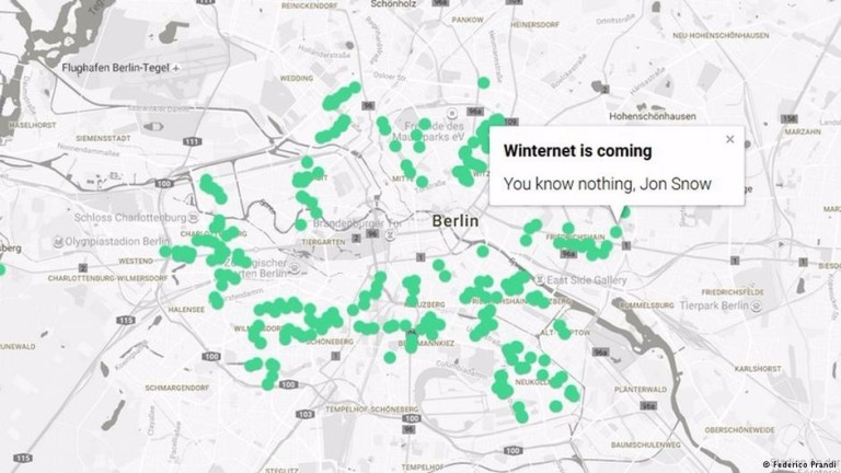 Mapa mostra nomes estranhos de redes Wi-Fi em Berlim