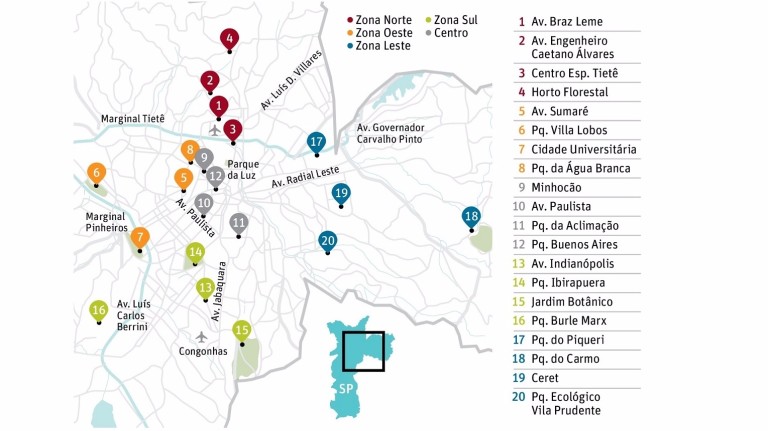 Mapa pistas de corrida de São Paulo - Guia *** ****