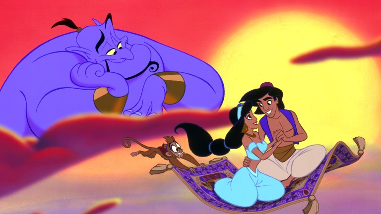 Os personagens da animação "Aladdin", lançada pela Disney em 1992