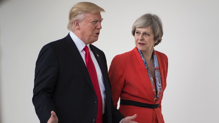 British Prime Minister Meets Donald Trump