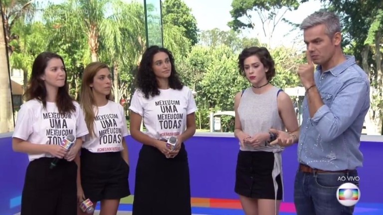 Depois de acusações contra José Mayer, atrizes usam camiseta de protesto no 'Vídeo Show'