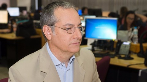 José Roberto Burnier na redação do jornalismo de São Paulo, em 2016