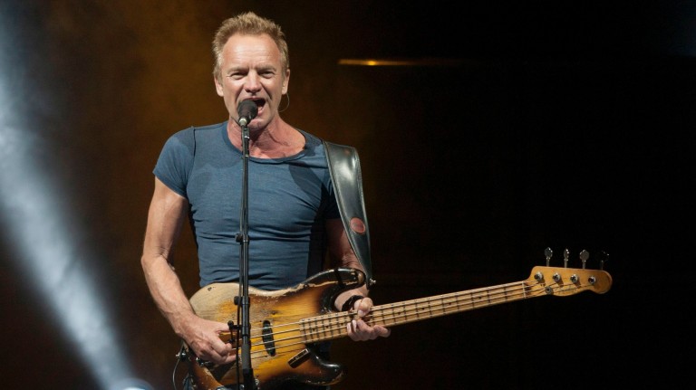 The British singer Sting performs during the presentation of his album "57th & 9th" at the Citibanamex Auditorium in Monterrey, Mexico, May 20, 2017. / AFP PHOTO / Julio Cesar AGUILAR ORG XMIT: JCA001
