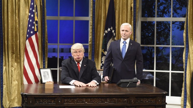o ator Alec Baldwin, conhecido por sua imitação do presidente americano Donald Trump no "Saturday Night Live"