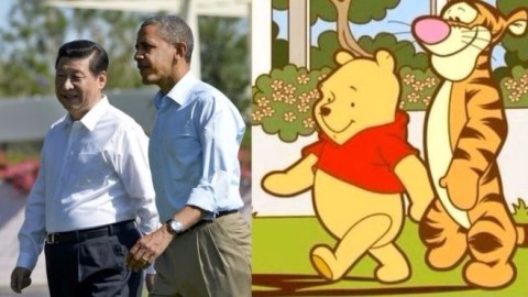 Montagem com Xi Jinping e Barack Obama começou a circular em 2013