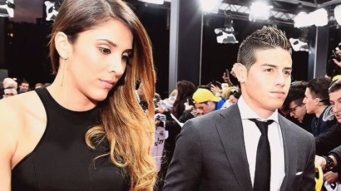 O jogador James Rodríguez e a modelo Daniela Ospina