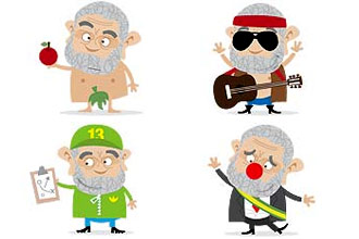 Ilustraes mostram o presidente Lula em suas diversas "profisses"; livro de Marcelo Tas rene frases polmicas