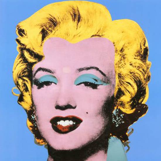 "Marilyn Matizada de Azul" (foto)  uma das obras de Andy Warhol presentes em "1000 Obras-Primas da Pintura"
