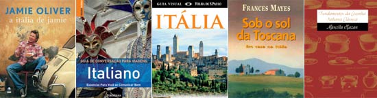 Livros falam sobre as paisagens, o idioma, a gastronomia, a cultura e o modo de vida italiano