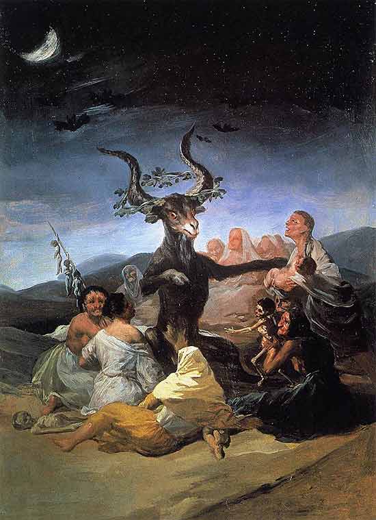Quadro pintado pelo espanhol Francisco Goya (1746-1828) representa o encontro das bruxas com Satans