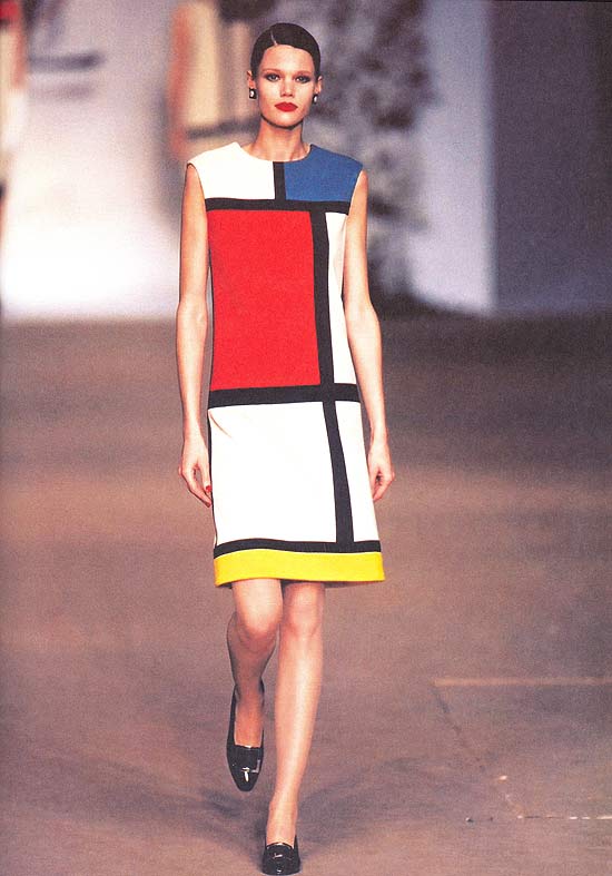 Este vestido Yves Saint Laurent(1965) é uma interpretação do mundo moderno