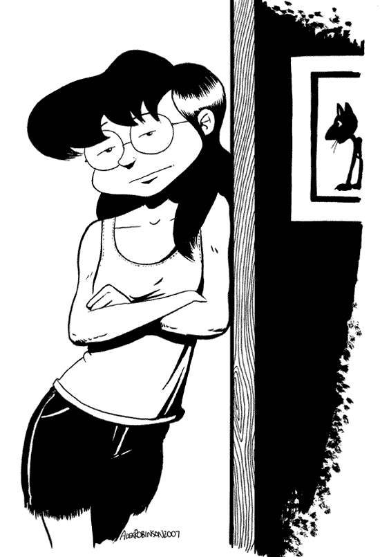 Jane, cartunista cheia de energia,  uma das protagonistas da graphic novel "Fracasso de Pblico"
