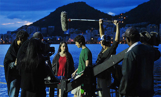 Bastidores da filmagem de cena do filme "O Corao s Vezes Pra de Bater", inspirado no livro de Adriana Lisboa