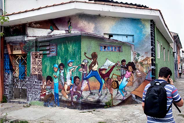 Graffiti in the Cambuci neighborhood, in Sao Paulo 