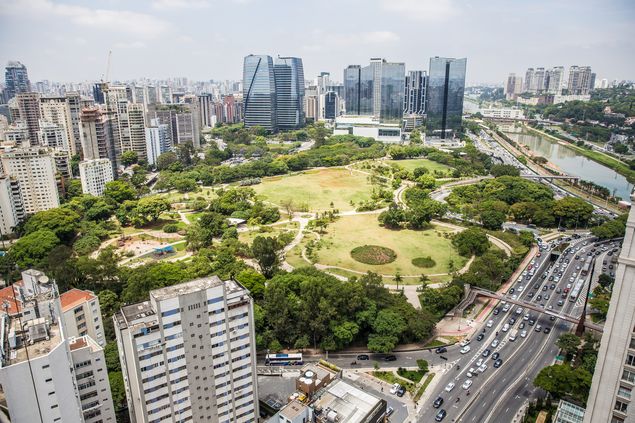 Parque do Povo visto do empreendimento Saint Paul, no Jardim Paulistano