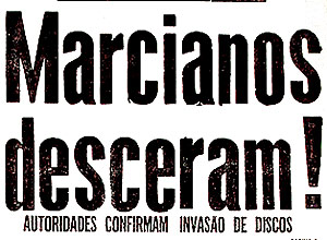 Discos Voadores no 'NP'. Notícias Populares. Em 13 de setembro de 1965, o jornal noticiou que marcianos foram vistos andando nos Andes, no Peru