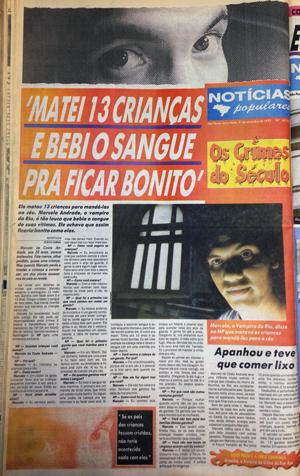 A história do Vampiro de Niterói foi tema de reportagem do "Notícias Populares" no dia 19 de setembro de 1993