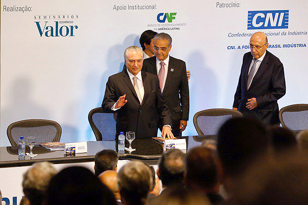 O presidente Michel Temer durante Seminário de Infraestrutura e Desenvolvimento do Brasil, em Brasília