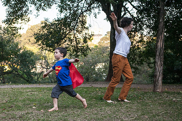 Gael Elisabetsky, 4 anos, e sua me, Mariana Elisabetsky, 35 