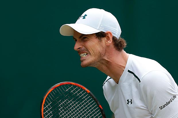 Andy Murray durante o seu último jogo oficial, pelo Grand Slam de Wimbledon do ano passado