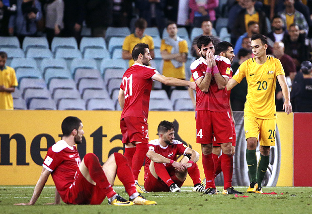 Seleção da Síria foi derrotada por 2 a 1 pela Austrália, em Sydney, nesta terça (10)